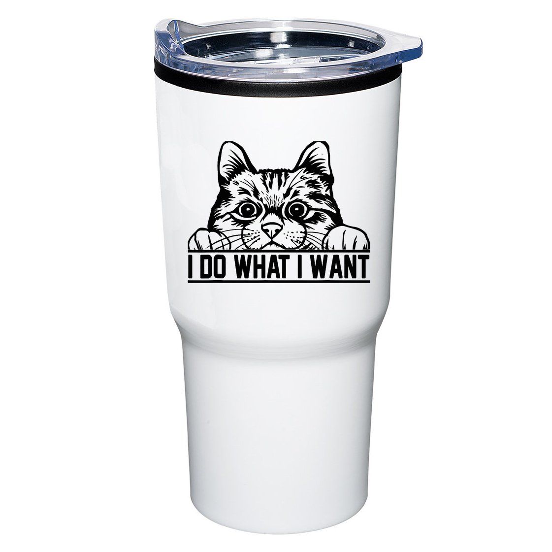 Funny Cat Lovers Retro 70s 80s 90s I Do What I Want Cat Tumbler
