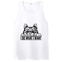 Funny Cat Lovers Retro 70s 80s 90s I Do What I Want Cat PosiCharge Competitor Tank