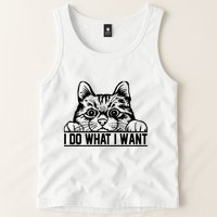 Funny Cat Lovers Retro 70s 80s 90s I Do What I Want Cat Tank Top