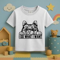 Funny Cat Lovers Retro 70s 80s 90s I Do What I Want Cat Toddler T-Shirt