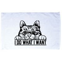 Funny Cat Lovers Retro 70s 80s 90s I Do What I Want Cat Microfiber Hand Towel