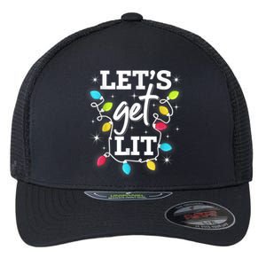 Funny Christmas Lets Get Lit Ing Xmas Holiday Gift Flexfit Unipanel Trucker Cap