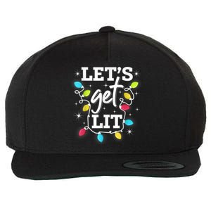 Funny Christmas Lets Get Lit Ing Xmas Holiday Gift Wool Snapback Cap