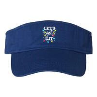 Funny Christmas Lets Get Lit Ing Xmas Holiday Gift Valucap Bio-Washed Visor