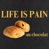 French Chocolatine Life Is Pain Au Chocolat 7 Panel Mesh Trucker Snapback Hat
