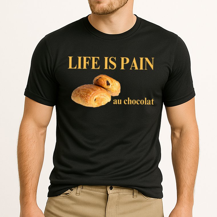 French Chocolatine Life Is Pain Au Chocolat Cooling Performance Crew T-Shirt
