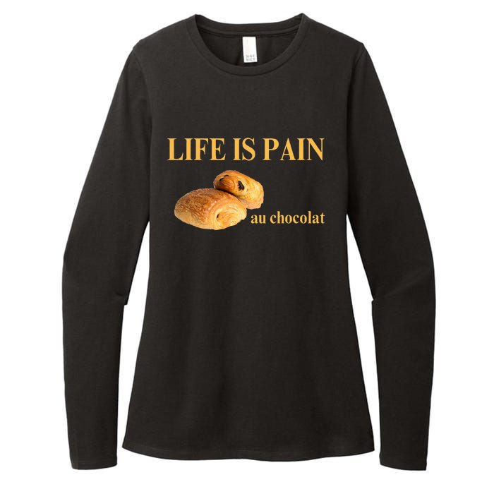 French Chocolatine Life Is Pain Au Chocolat Womens CVC Long Sleeve Shirt