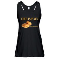 French Chocolatine Life Is Pain Au Chocolat Ladies Essential Flowy Tank