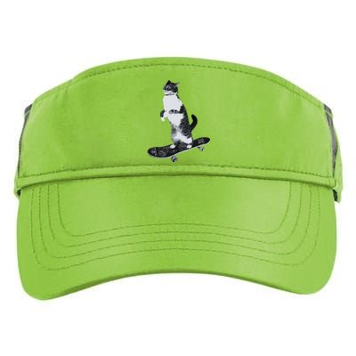 Funny Cats Lovers Skateboarding Cat Adult Drive Performance Visor