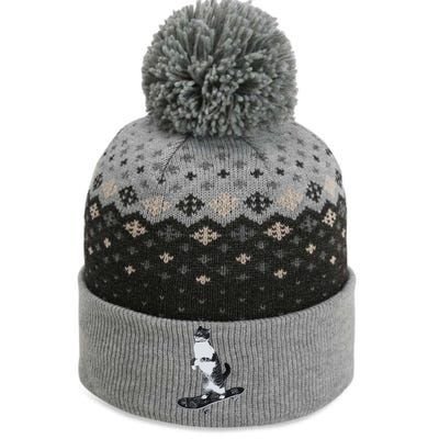 Funny Cats Lovers Skateboarding Cat The Baniff Cuffed Pom Beanie