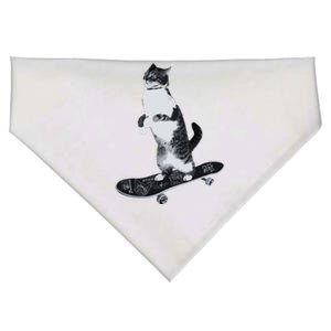 Funny Cats Lovers Skateboarding Cat USA-Made Doggie Bandana