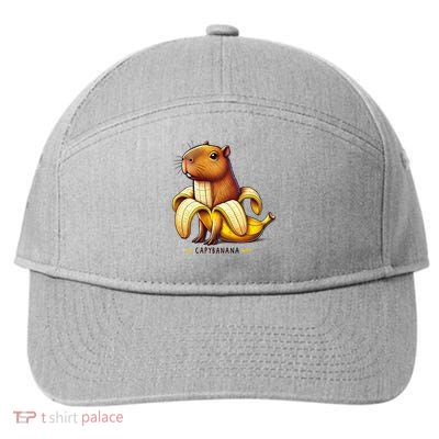 Funny Capybara Lovers Banana Capybanana 7-Panel Snapback Hat