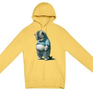 Fat Cat Lover Funny Premium Pullover Hoodie