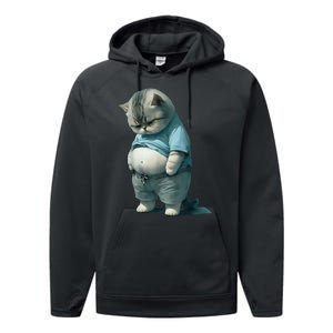 Fat Cat Lover Funny Performance Fleece Hoodie