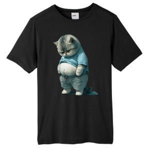 Fat Cat Lover Funny Tall Fusion ChromaSoft Performance T-Shirt