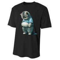 Fat Cat Lover Funny Performance Sprint T-Shirt