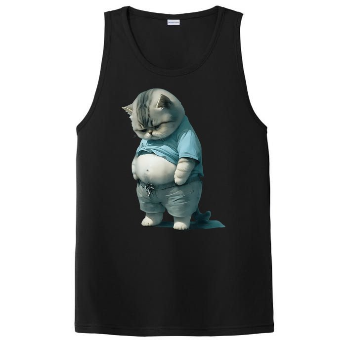 Fat Cat Lover Funny PosiCharge Competitor Tank