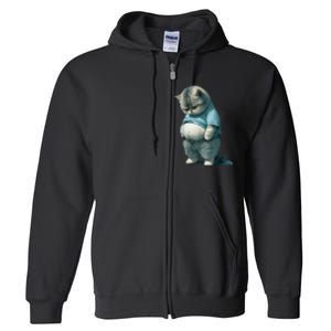 Fat Cat Lover Funny Full Zip Hoodie