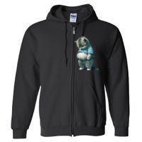 Fat Cat Lover Funny Full Zip Hoodie