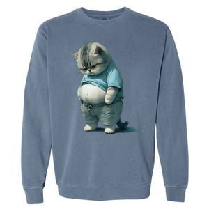 Fat Cat Lover Funny Garment-Dyed Sweatshirt