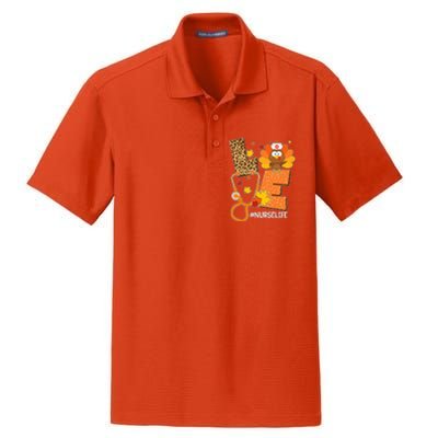 Funny Cute Love Thanksgiving #Nurse Life Dry Zone Grid Polo