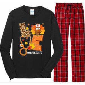 Funny Cute Love Thanksgiving #Nurse Life Long Sleeve Pajama Set