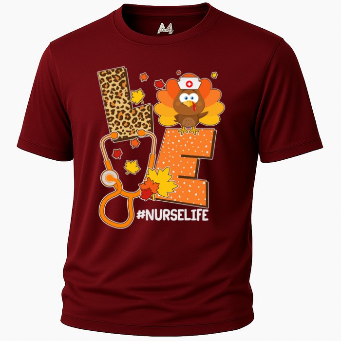 Funny Cute Love Thanksgiving #Nurse Life Cooling Performance Crew T-Shirt