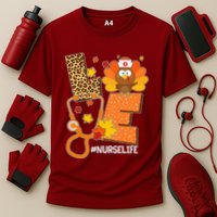 Funny Cute Love Thanksgiving #Nurse Life Cooling Performance Crew T-Shirt