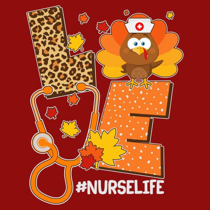 Funny Cute Love Thanksgiving #Nurse Life Cooling Performance Crew T-Shirt