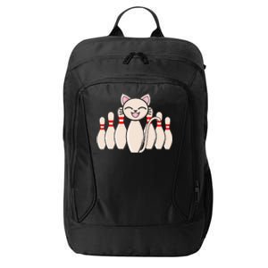 Funny Cat Lover Tee Bowling Pin Cat Bowler Bowling Player City Backpack