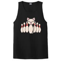 Funny Cat Lover Tee Bowling Pin Cat Bowler Bowling Player PosiCharge Competitor Tank