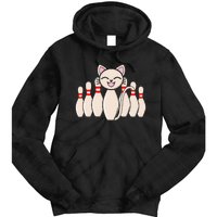 Funny Cat Lover Tee Bowling Pin Cat Bowler Bowling Player Tie Dye Hoodie