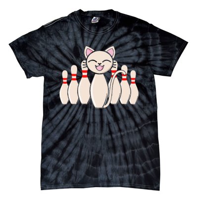 Funny Cat Lover Tee Bowling Pin Cat Bowler Bowling Player Tie-Dye T-Shirt