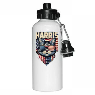 Funny Cat Lady Graphic Kamala Harris For President 2024 Aluminum Water Bottle