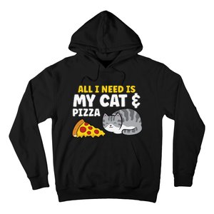 Funny Cat Lover All I Need Is My Cat And Pizza Hoodie