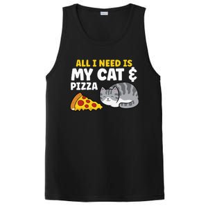 Funny Cat Lover All I Need Is My Cat And Pizza PosiCharge Competitor Tank