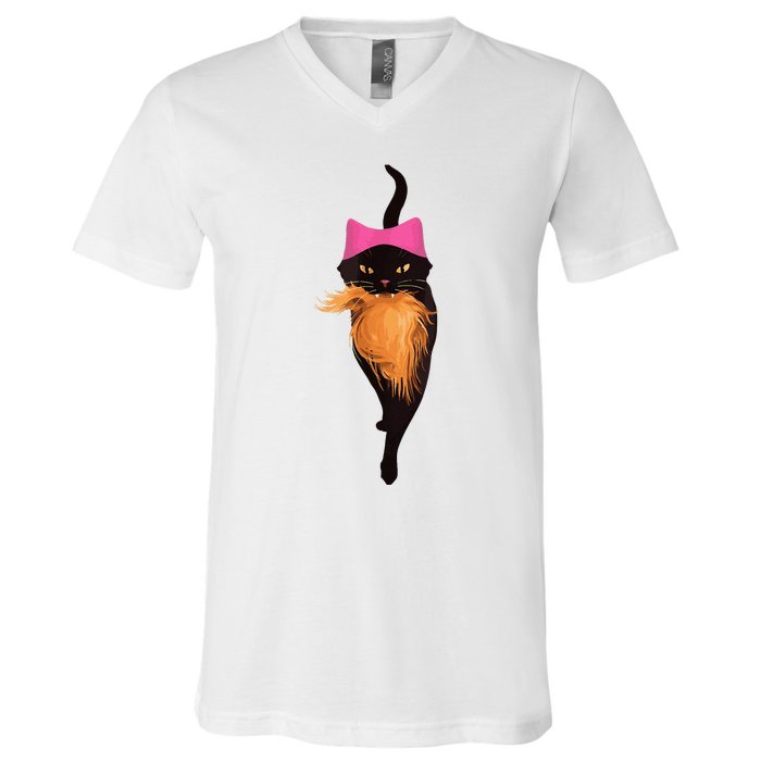 Funny Cat Ladies And Cat Guy V-Neck T-Shirt