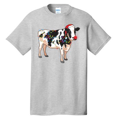 Funny Christmas Lights Cow Tall T-Shirt