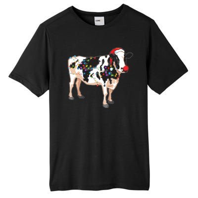 Funny Christmas Lights Cow Tall Fusion ChromaSoft Performance T-Shirt