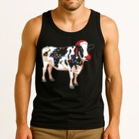 Funny Christmas Lights Cow Tank Top