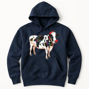 Funny Christmas Lights Cow Hoodie