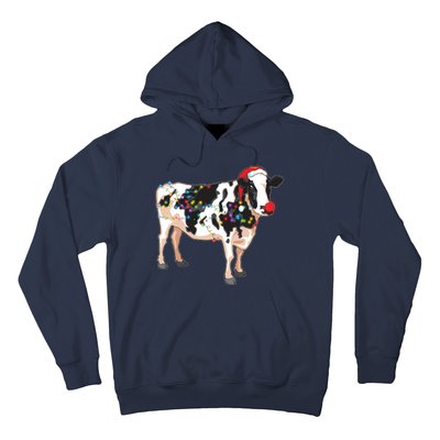 Funny Christmas Lights Cow Hoodie