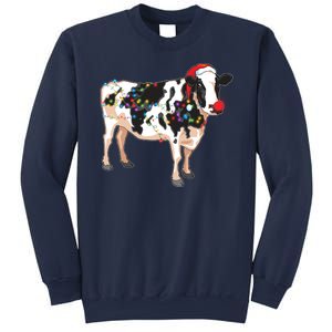 Funny Christmas Lights Cow Sweatshirt