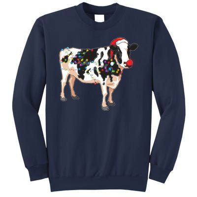 Funny Christmas Lights Cow Sweatshirt