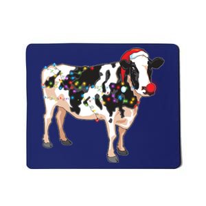 Funny Christmas Lights Cow Mousepad