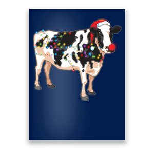 Funny Christmas Lights Cow Poster