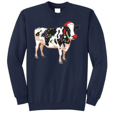 Funny Christmas Lights Cow Tall Sweatshirt