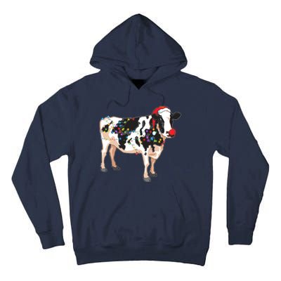 Funny Christmas Lights Cow Tall Hoodie