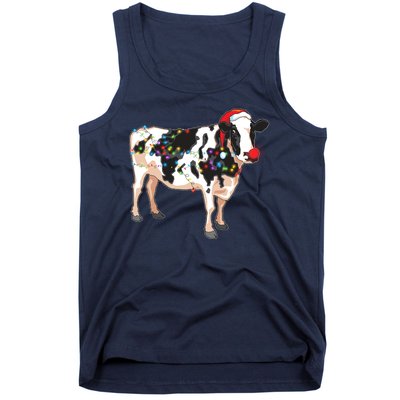 Funny Christmas Lights Cow Tank Top