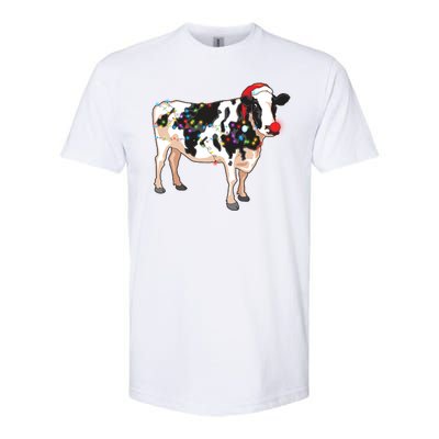 Funny Christmas Lights Cow Softstyle® CVC T-Shirt